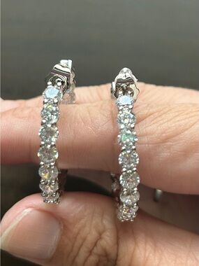 Lake + Gray 1.25 inch Inside Out Hoop Earrings NWOT